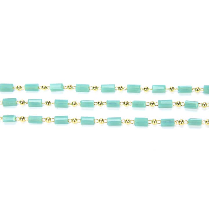 Rectangle Shape Turquoise Faceted Beads Chain By Foot, CH019 and other Purchase Wholesale ch019. Free Returns & Net 60 Terms on Faire trending on Faire.