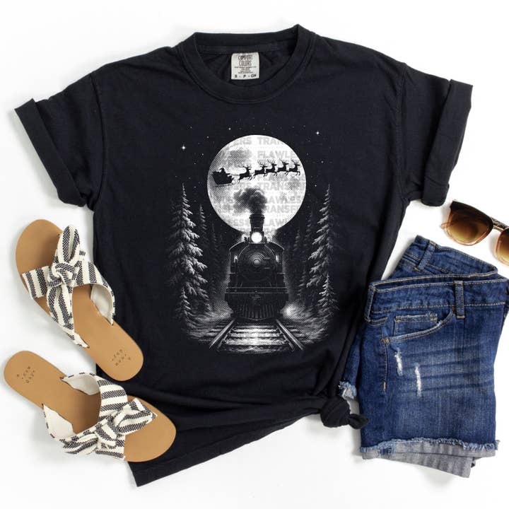 Vintage Christmas Train Santa #2927 DTF Transfer for wholesale by Flawless Transfers