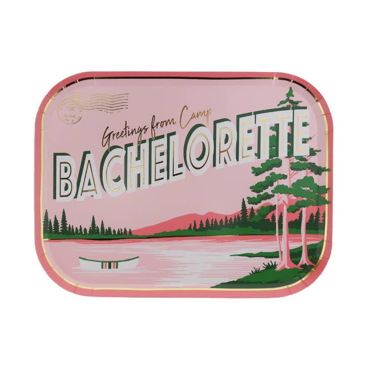 Pratos de Jantar Postais de Despedida de Solteira no Acampamento por atacado de Jollity & Co. + Daydream Society