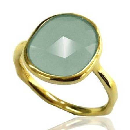 Mineral ring - 14*12 mm - 12 - forgyldt sølv for engroshandel hos Buganto