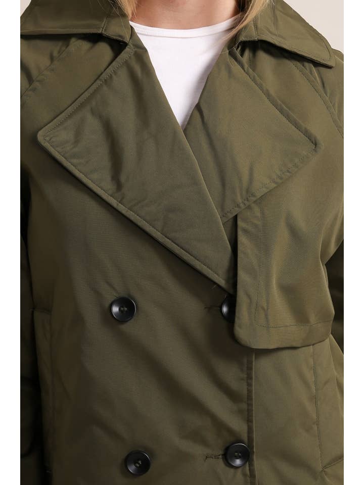 Attrait Paris – wholesale Trench coat – Women’s – Waterproof short trench coat with padding and cuff9