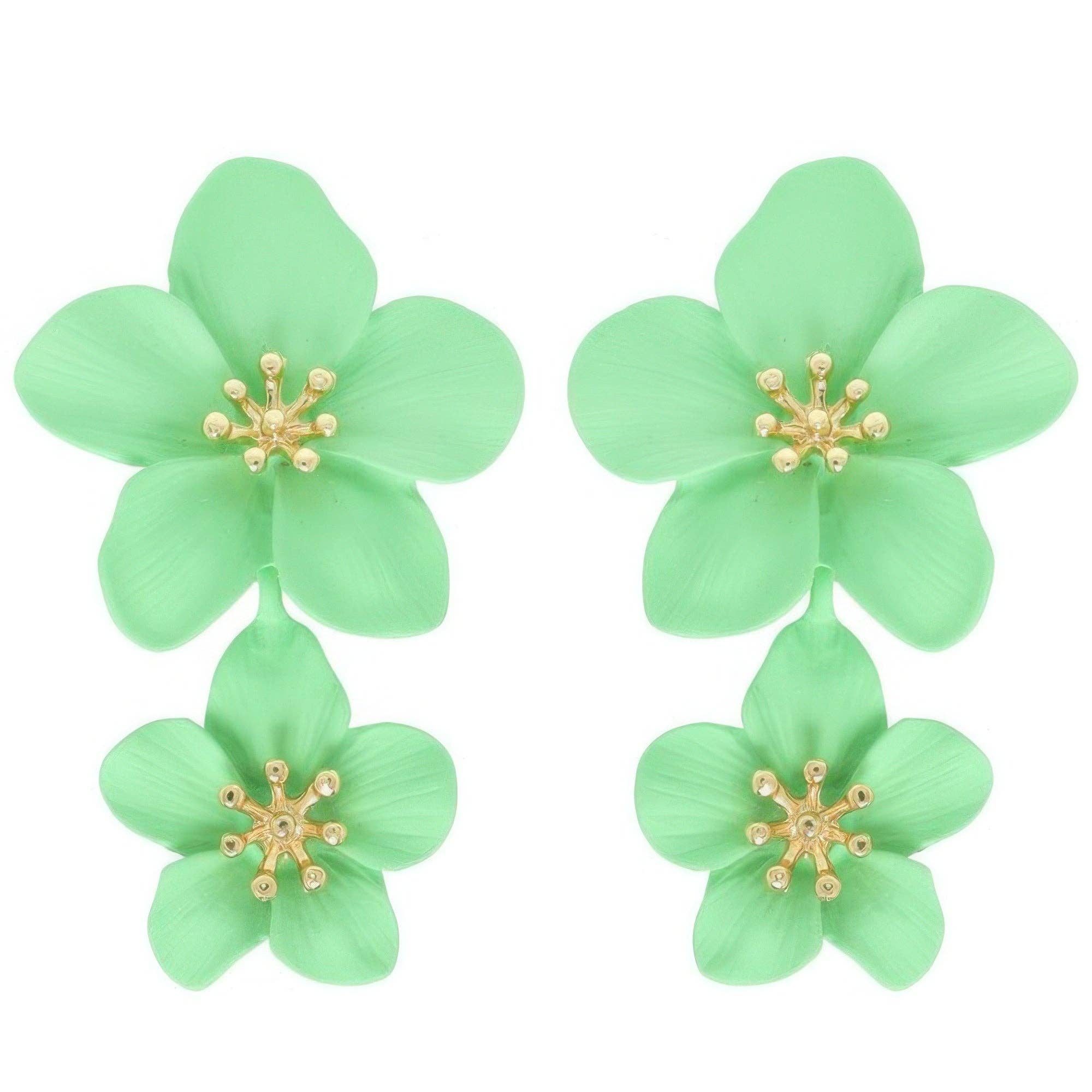 CC Wholesale Clothing - Wholesale Dangle Earrings - Hawaiian Acrylic Flower Post Earrings1