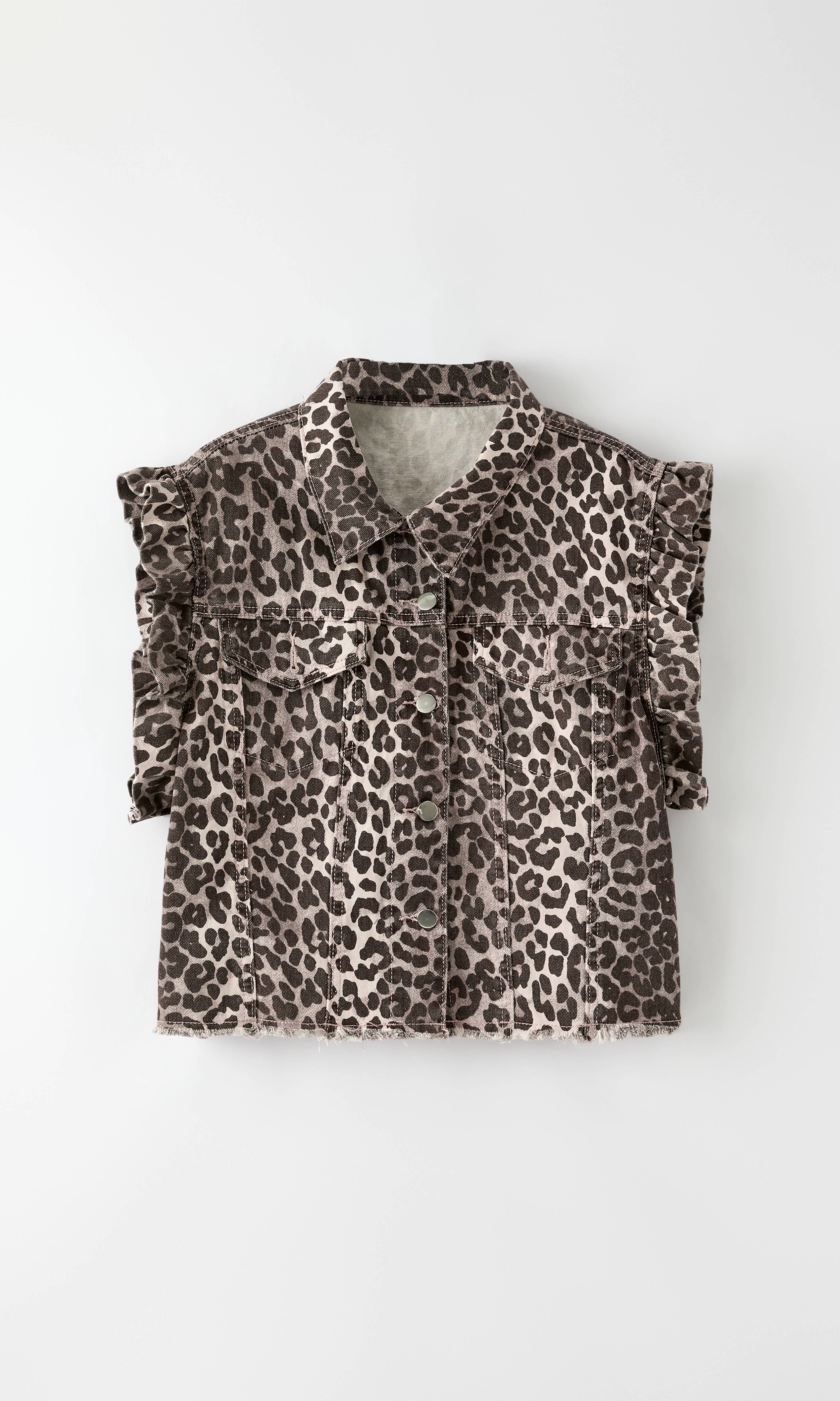 Miss Sparkling - Wholesale Outerwear Vest - Women's - Short sleeve ruffle denim vest11