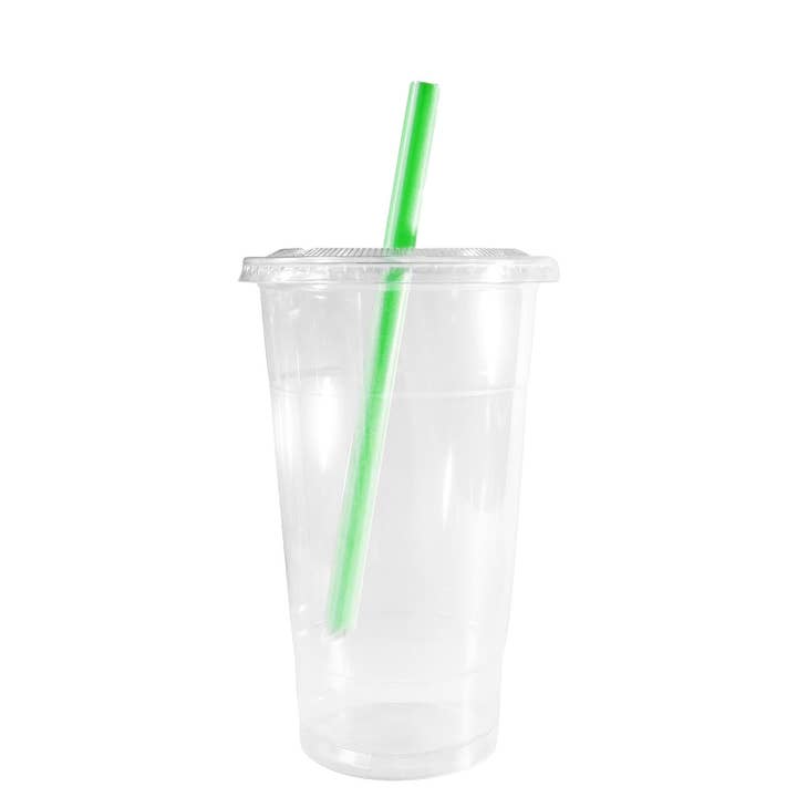Vasos desechables para batidos de plástico transparente para mascotas de 16 oz con tapa transparente para venta al por mayor de EcoQuality