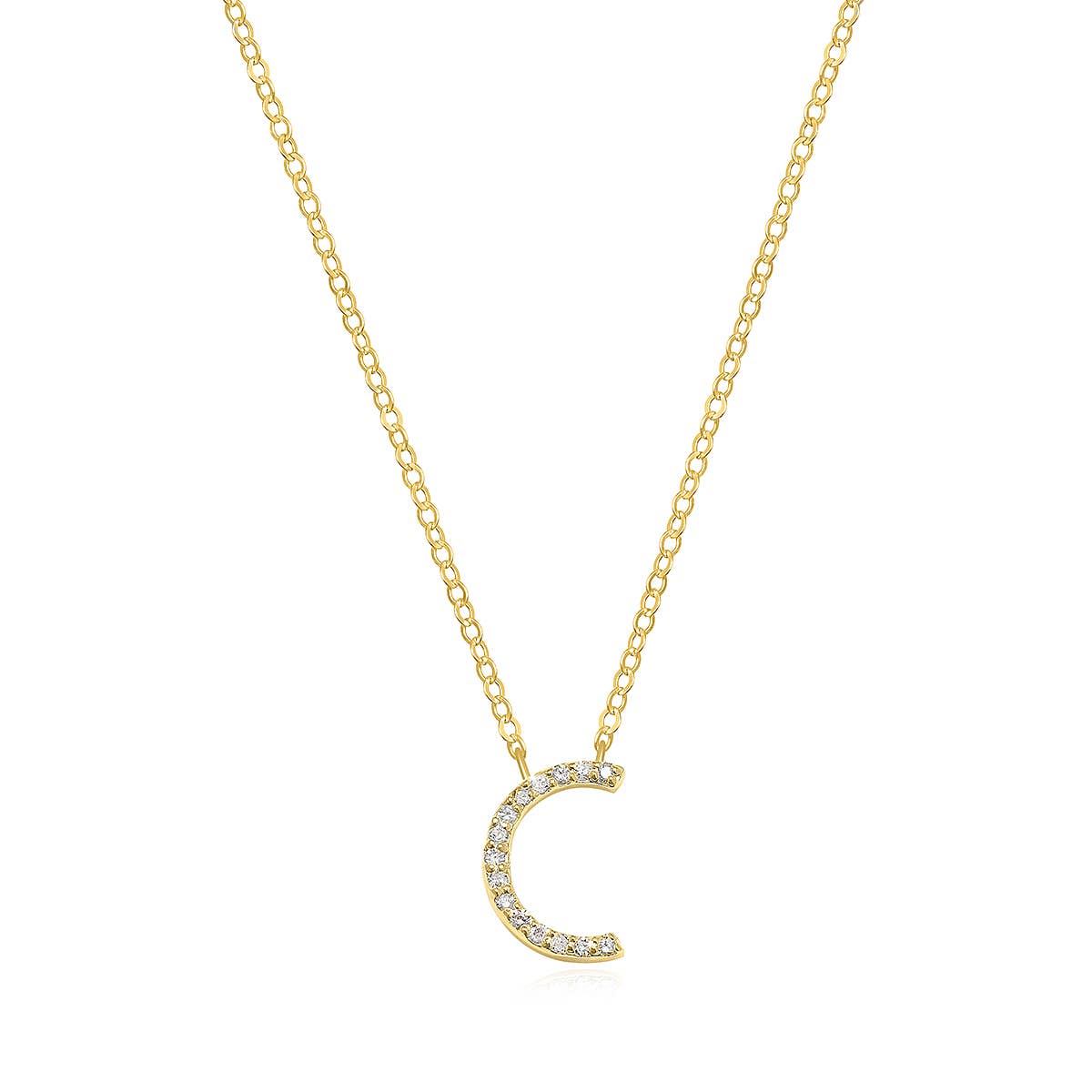 Amelia Rose Jewelry - Vendita all'ingrosso Collana con ciondolo/pendaglio - Collana con iniziale in diamanti pavé oro - Una delle preferite di Oprah16