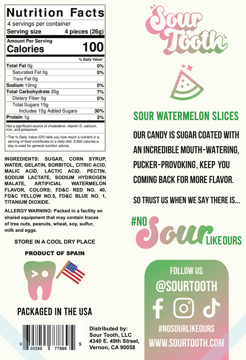 Sour Tooth - Wholesale Gummy - Sour Watermelon Slices4
