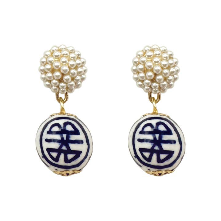 Zaadkraal Oorbellen - China Blauw voor wholesale door Fornash