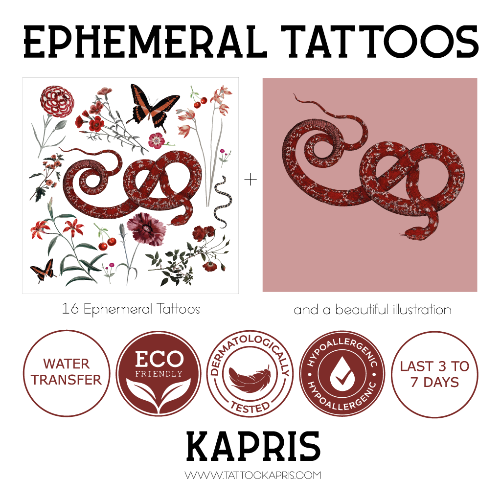 Kapris - Wholesale Temporary Tattoo - Tatouages temporaires - WILD RED15