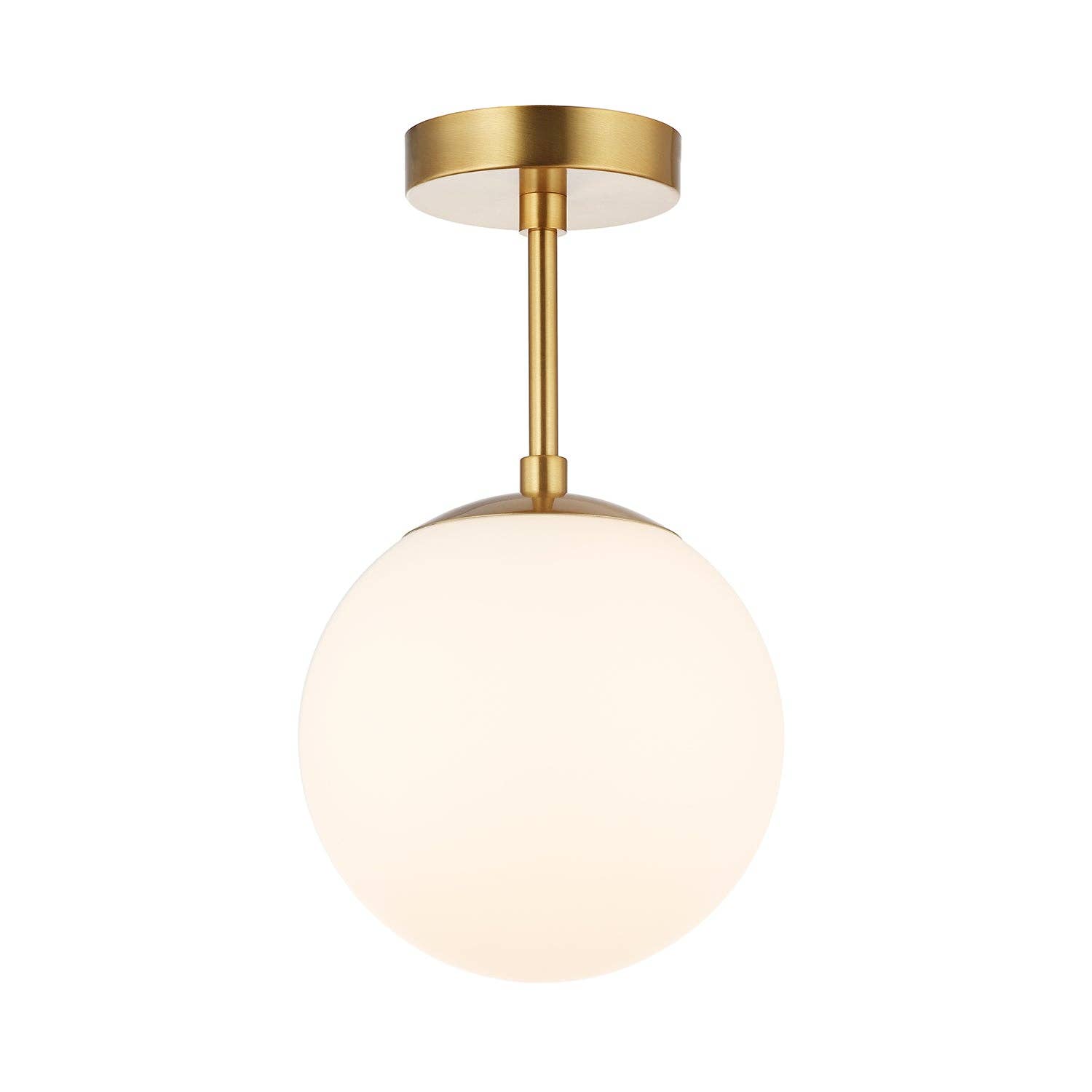 Happy Homewares – wholesale Chandelier/hanging light – Traditional Glass Globe IP44 Bathroom Ceiling Light Fixture in Brushed Gold