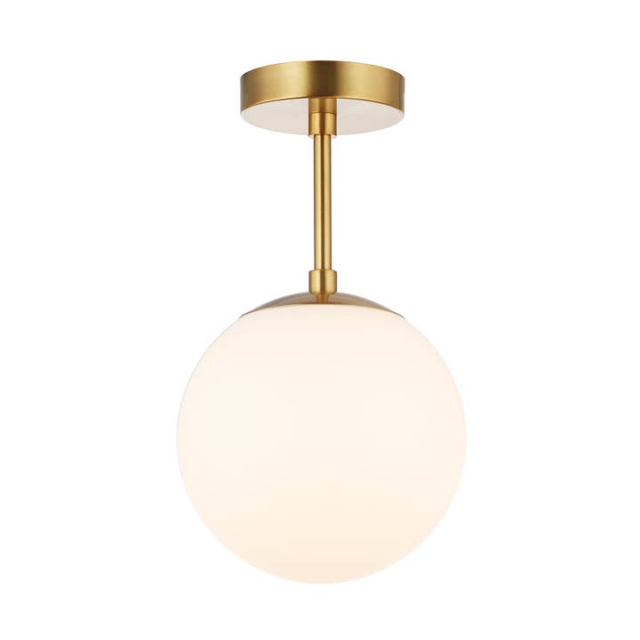 Happy Homewares – wholesale Chandelier/hanging light – Traditional Glass Globe IP44 Bathroom Ceiling Light Fixture in Brushed Gold0
