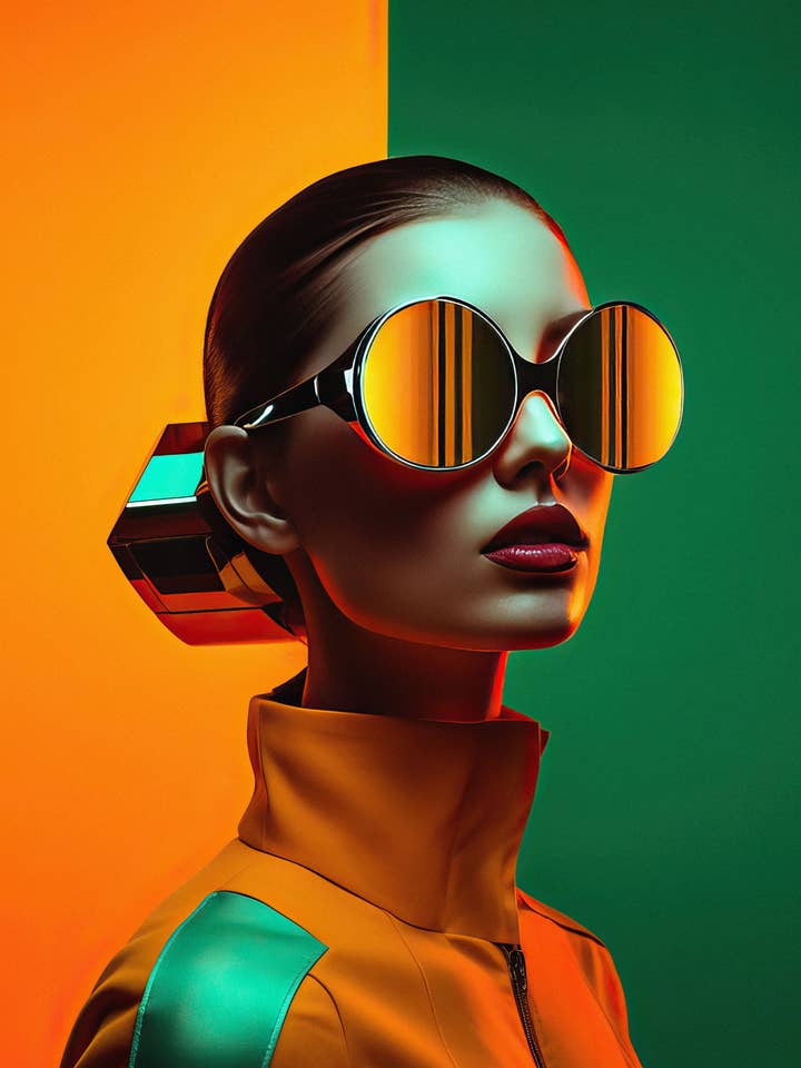 Œuvre d'art en verre acrylique - Fashion of Tomorrow 04 (11 x 14 po) pour la vente par Kubbick