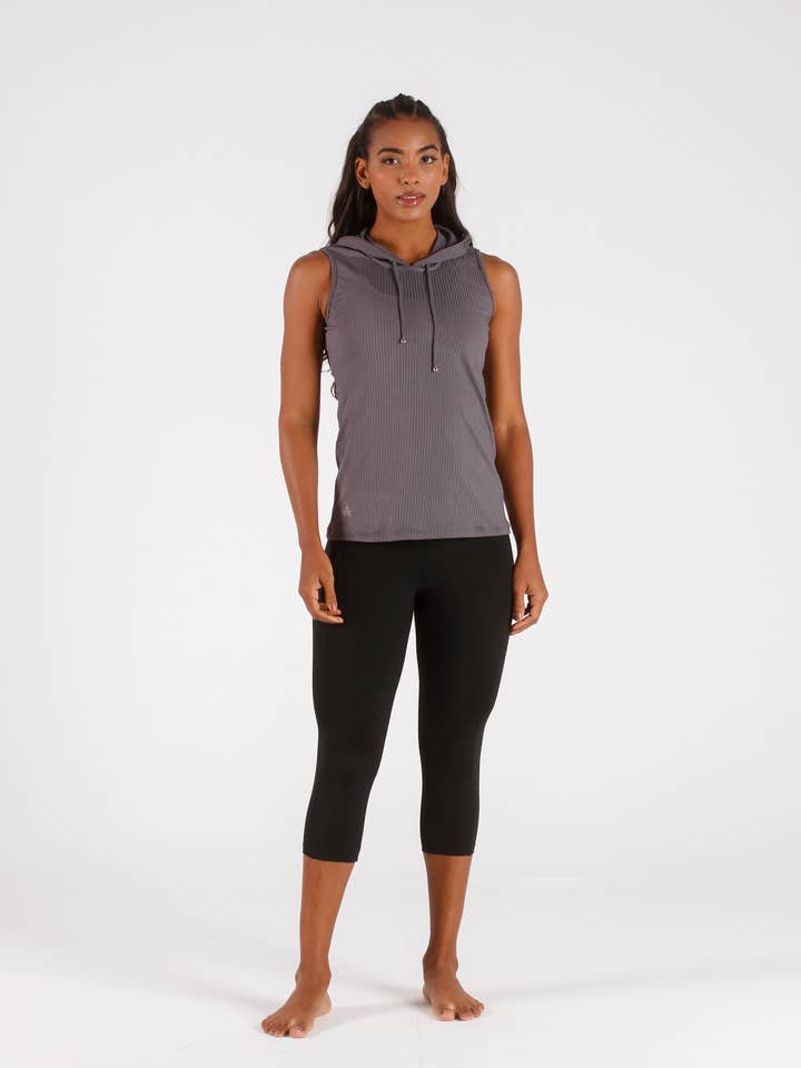 Grey Ribbed Hoodie for wholesale by Cloud9ine Activewear