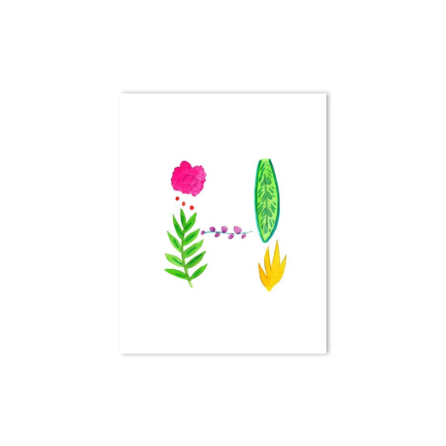 Island Haus Co - Wholesale Art Print - Tropical H Letter Print