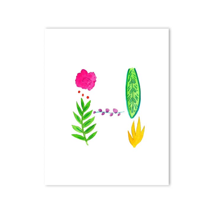 Tropical H Letter Print for wholesale by Island Haus Co