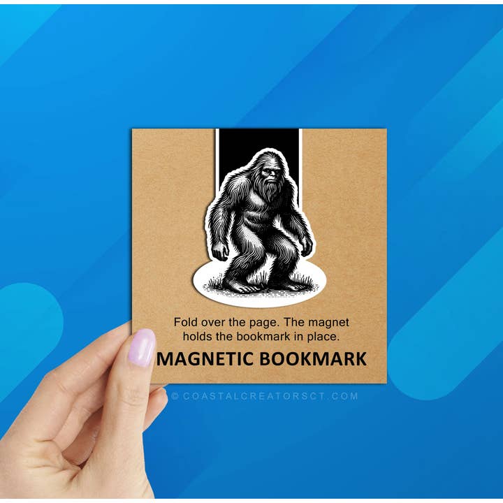 Coastal Creators of Connecticut - Wholesale Bookmark - Bigfoot Sasquatch Reversible Magnetic Bookmark (Packaged)