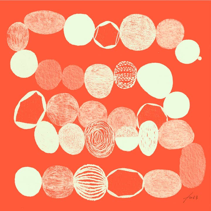 FineArt Print RAMBLING V2 RED for wholesale by Franziska Uhlig Illustration