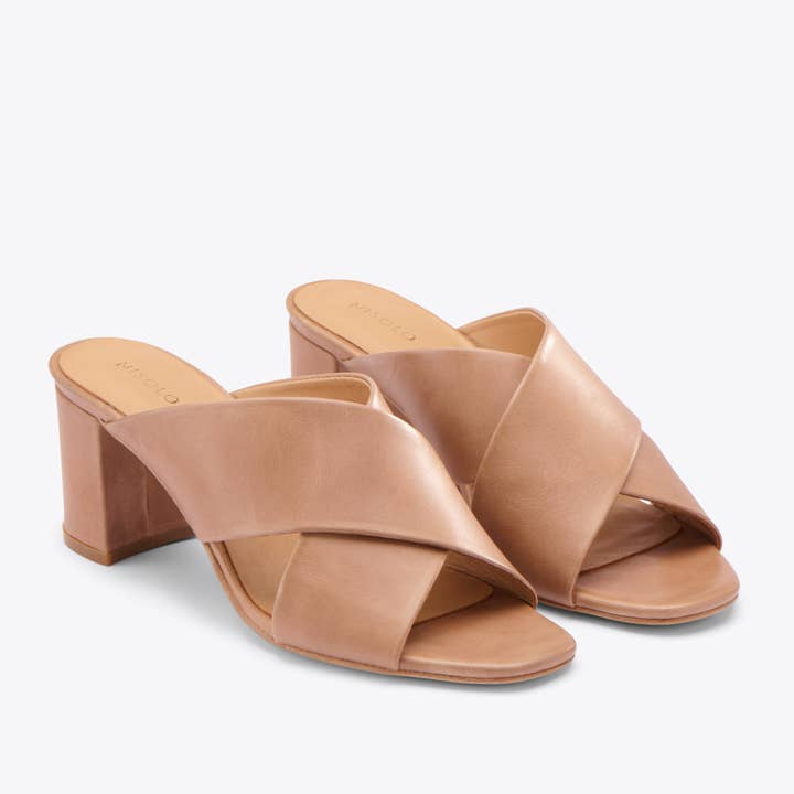 Carina Cross Strap Mule Almond for wholesale by Nisolo