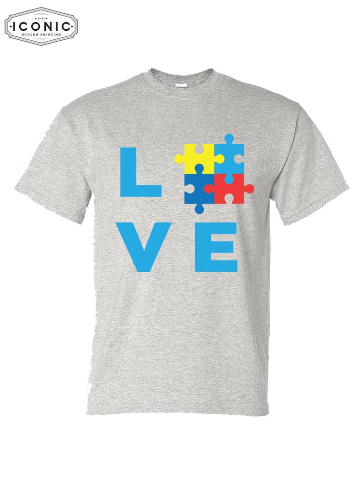 Pièces de puzzle LVE - T-shirt Dryblend pour la vente par Iconic Screen Printing