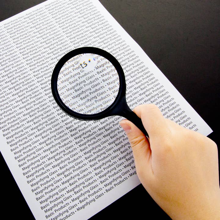 BAZIC Products - Wholesale Magnifying Glass - 3" Round 2x Handheld Magnifier & 4x Bifocal Inset4