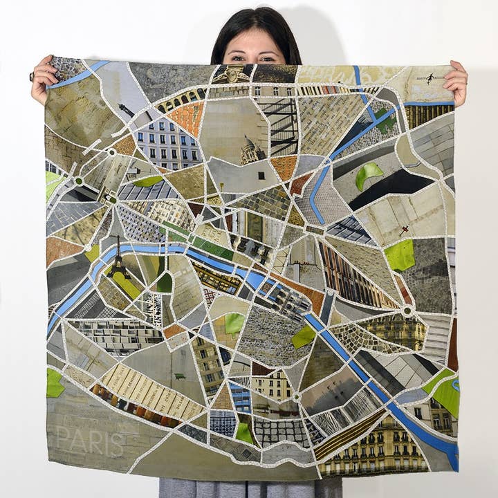 Karte von Paris Schal für den Großhandel von Maron Bouillie