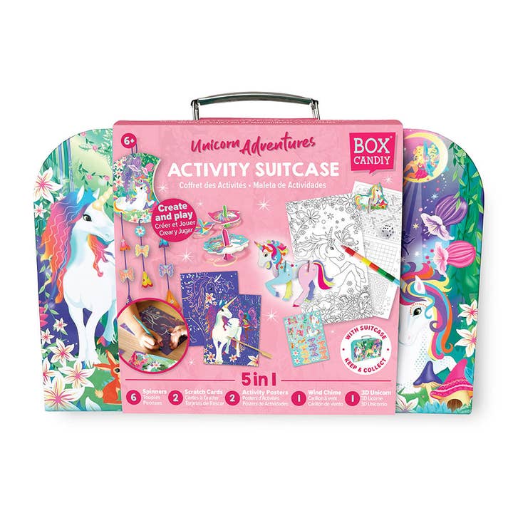 Unicorn Adventure Travel Suitcase Multi Craft and Activity Set for wholesale by Inside Out Toys