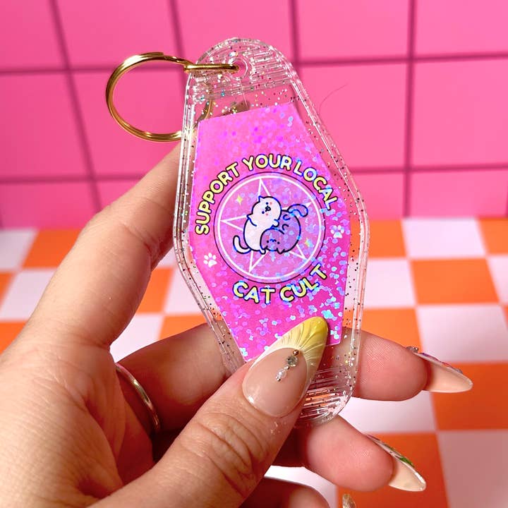 Funny Cat Mom Cats Witchy Motel Keychain Acrylic Keychain and other Purchase Wholesale witchy keychains. Free Returns & Net 60 Terms on Faire trending on Faire.