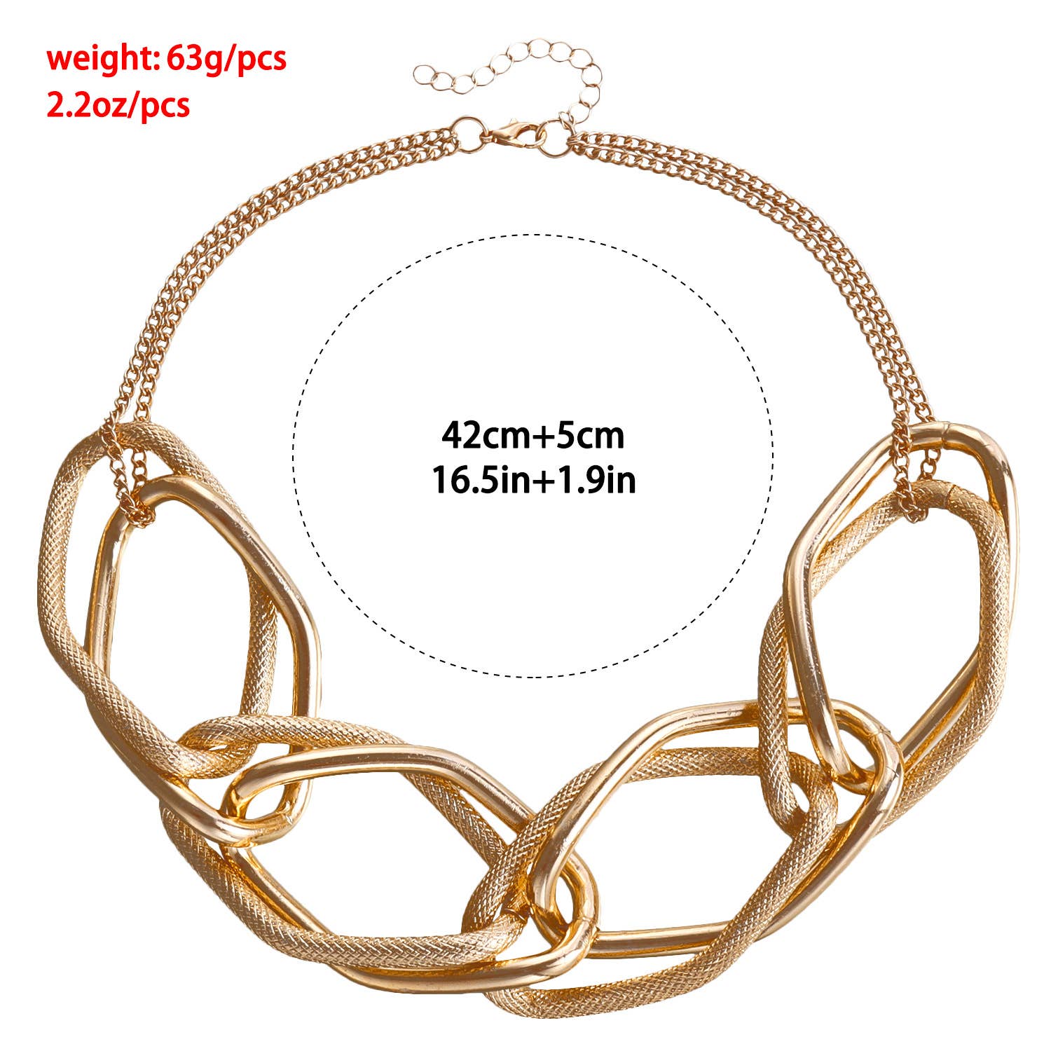 Gemscape UK – wholesale Choker/collar – Chunky Choker Gold Necklace Women Fashion Trendy Statement4