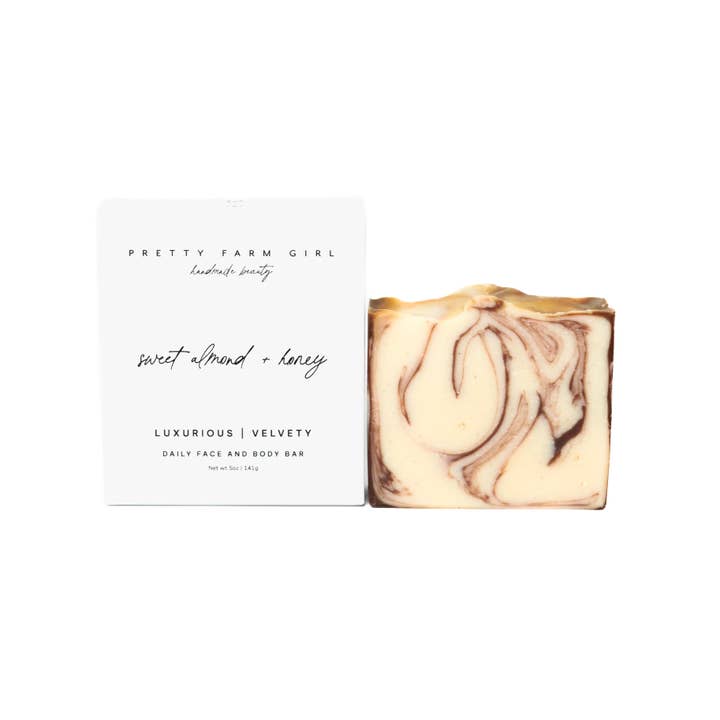 Barra de Sabão Artesanal de Sebo e Leite de Cabra com Amêndoa Doce + Mel por atacado de Pretty farm girl