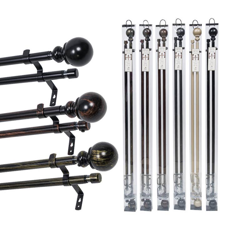 Deluxe Import Trading - Wholesale Curtain Rod - Elegant Home Collection Drapery Rod Set 48'' X84'' Style 2