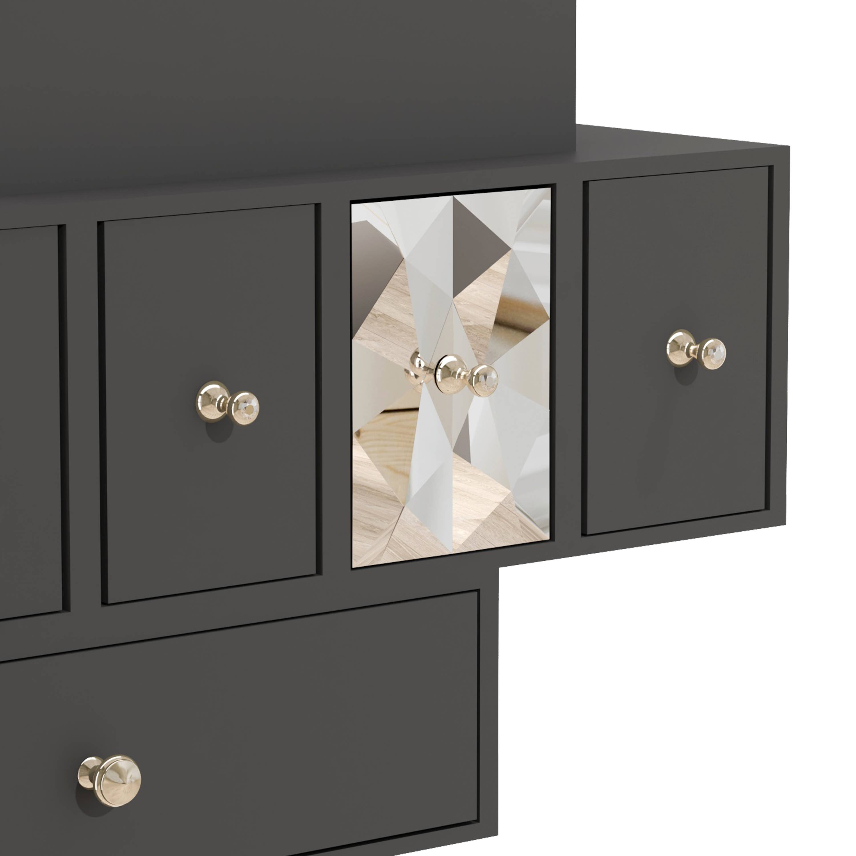 Onn Studio By Merit Home - Vente Console - Console à une jambe avec 5 tiroirs - meuble d'artisanat6