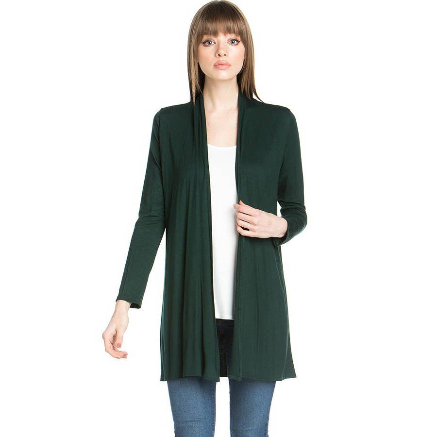 Azules Clothing - Venta al por mayor Cárdigan - Mujer - Cárdigan drapeado de manga larga con parte delantera abierta18