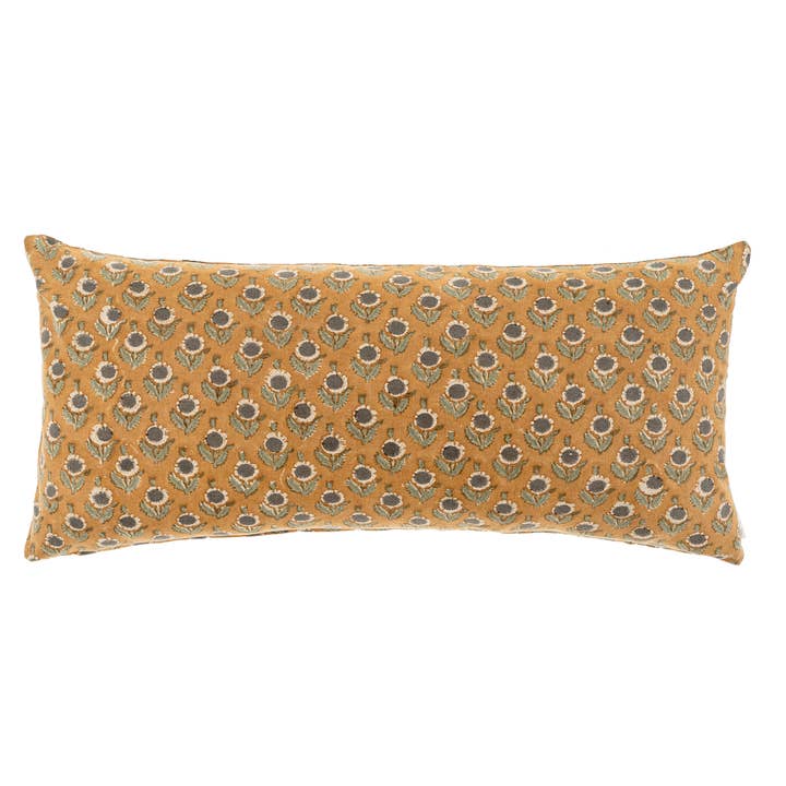 Coussin imprimé Kerala 14 x 31 cm, rouille pour la vente par Indaba Trading