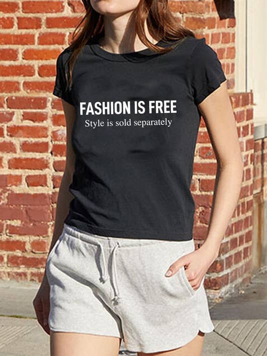 Fashion is Free Women Graphic Tee for wholesale by DOTCOM