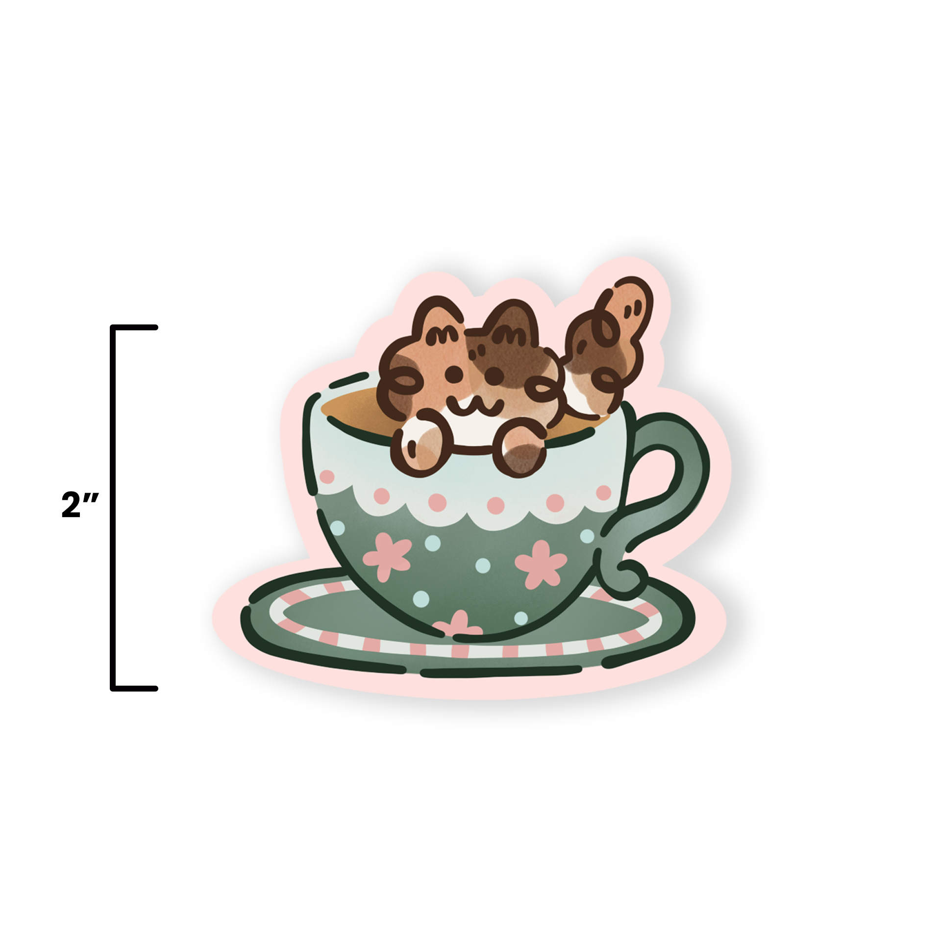 The Stray Shop - Wholesale Sticker - Calico Kit-Tea Sticker2