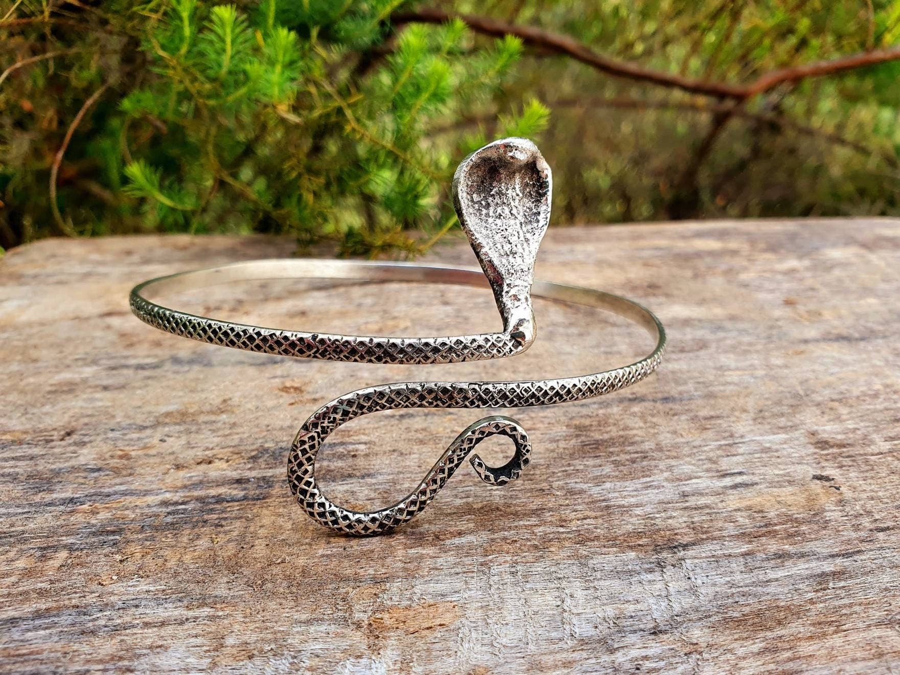 Kaali Boutique - Wholesale Cuff Bracelet - Silver Snake Arm Bracelet / Boho / Tribal / Spiral / Ethnic / Rustic / Bohemian / Hippie / Plus Size / Body Positive3