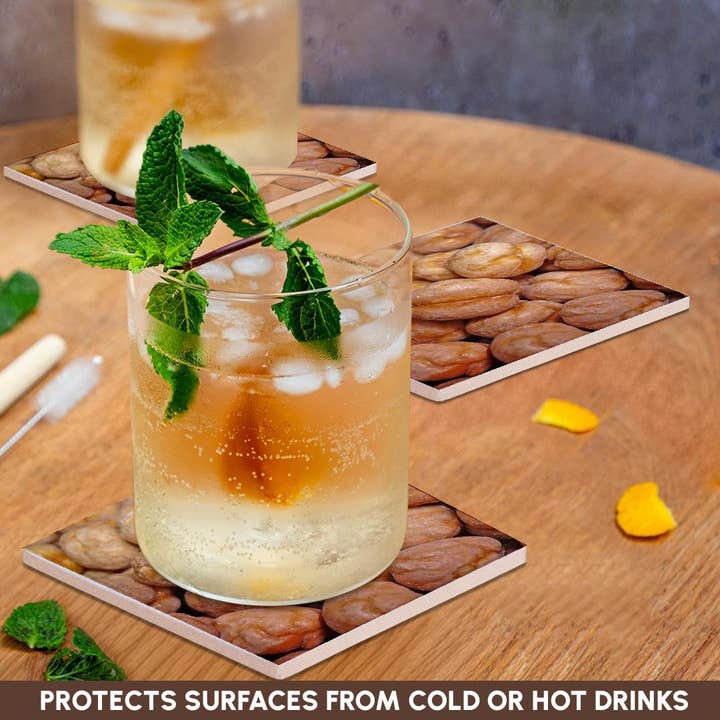 3dRose - Vendita all'ingrosso Sottobicchiere - 3dRose, Fotografia ravvicinata di ceci, Sottobicchiere2