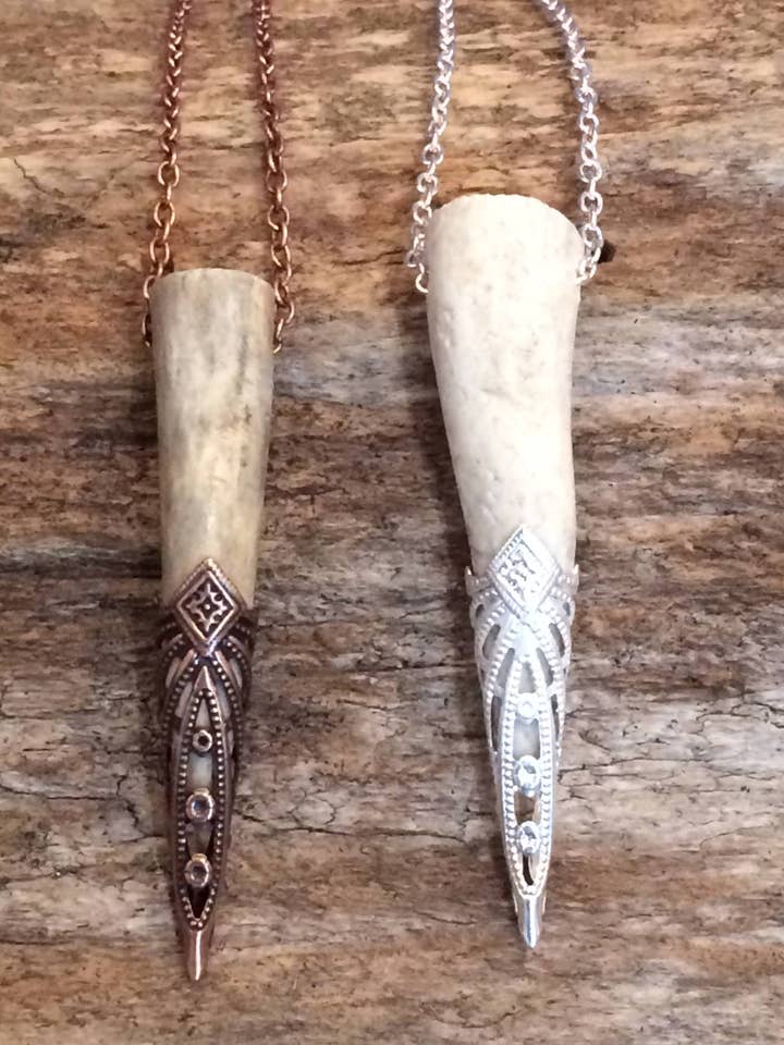Filigree Antler Pendant for wholesale by BlakByrd Botanika