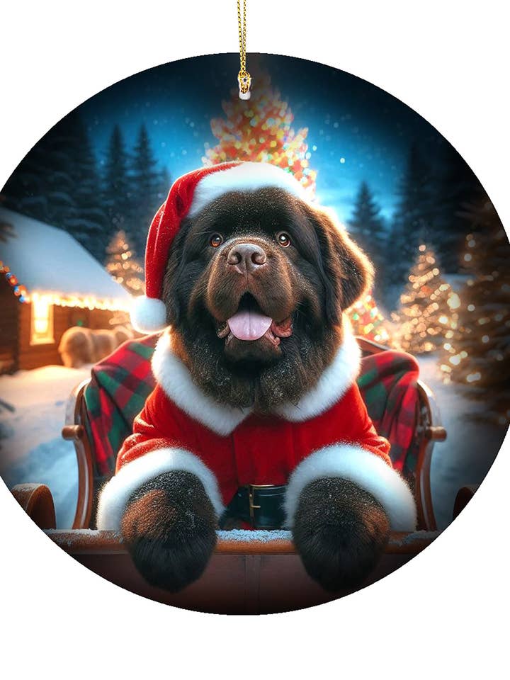 Newfie Choc -Christmas Porcelain Ornament for wholesale by Best of Breed Products