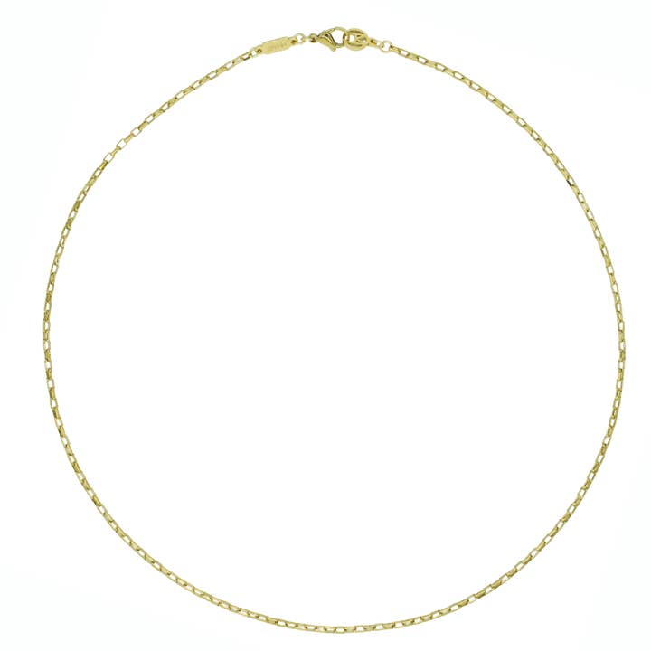 Rustfrit stål 18k guld papirclips kabelkæde halskæde for engroshandel hos MHART