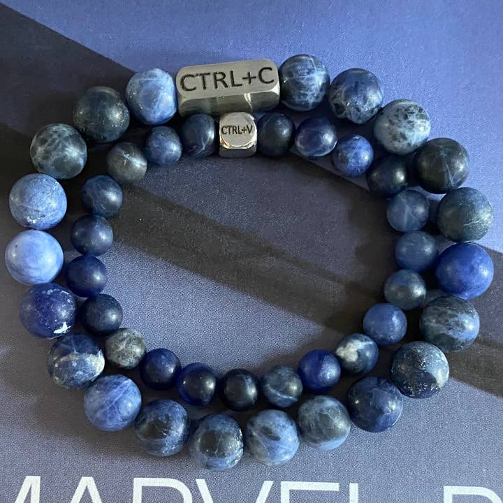 Sodalite father/son bracelet set for wholesale by Chic Le Freak