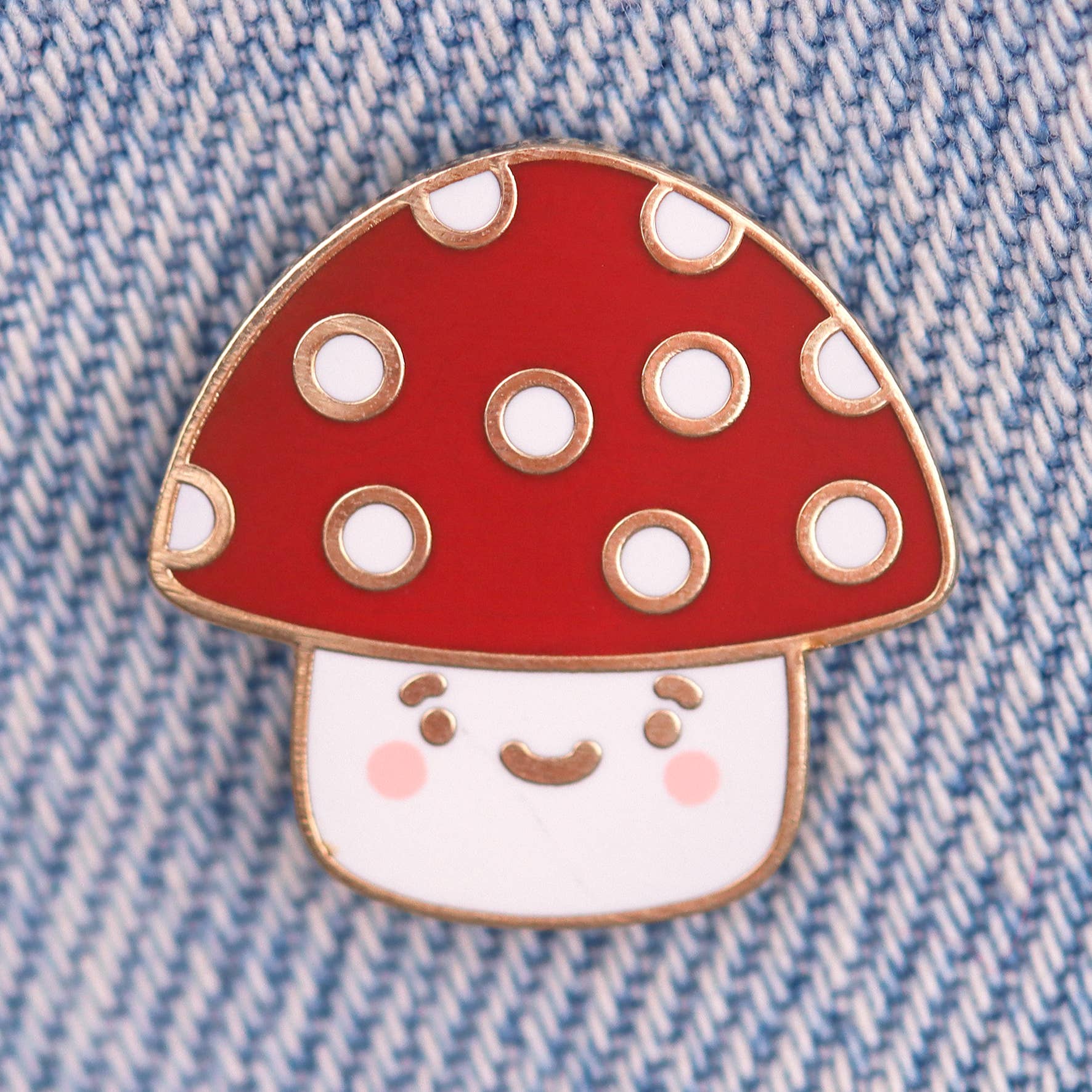 Fluffmallow (Custom duties for USA are pre-paid by us) - Wholesale Lapel Pin/Button - Cute Kawaii Mushroom Enamel Pin1