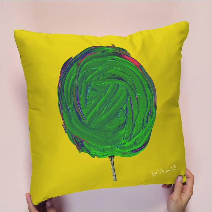 Cosmic Lime Pillow Indoor/Outdoor-Double Sided Print for wholesale by Jumper Maybach