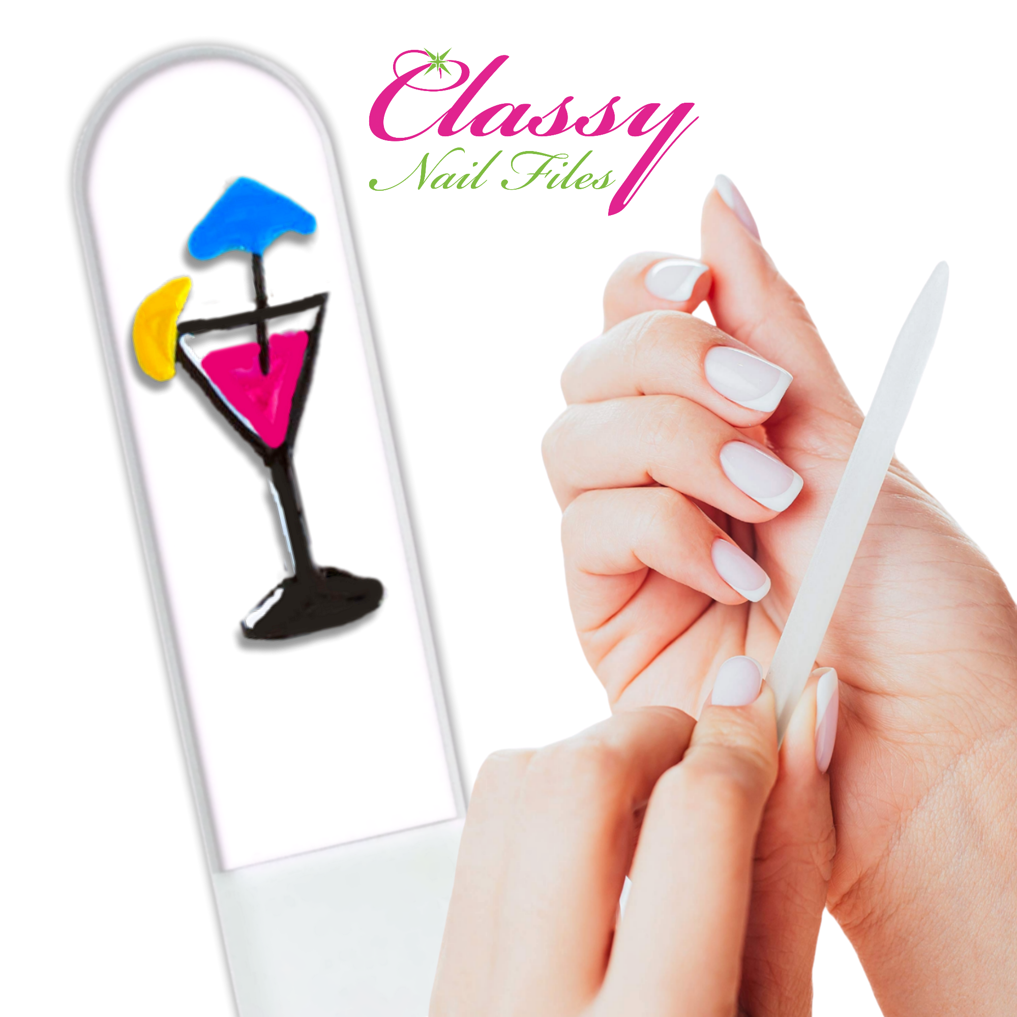 Classy Nail Files – Engroshandel Neglefil – Fest Drink Særlig Lejlighed Håndmalet Krystal Neglefil6