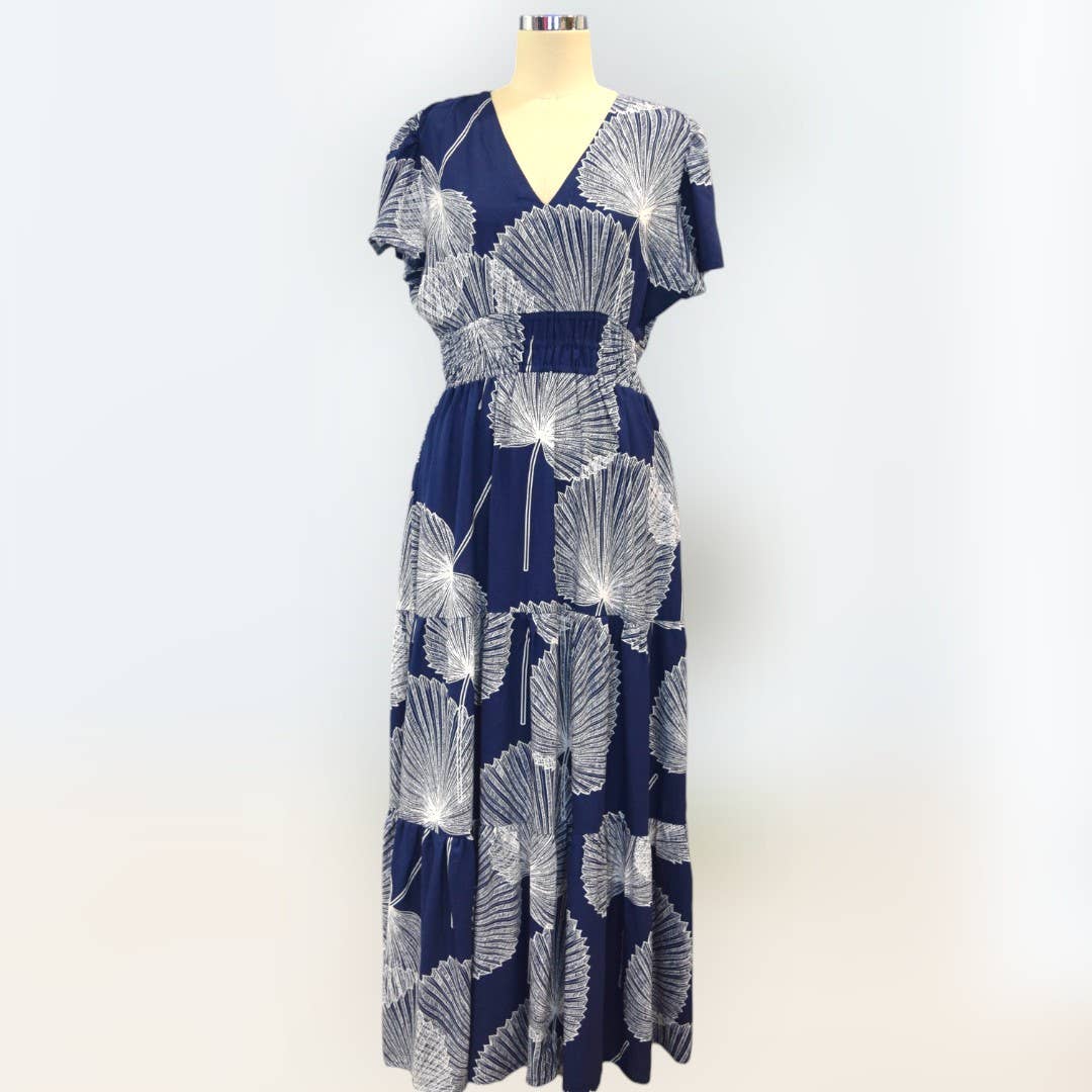 Muumuu Rainbow / DBA Princess Kaiulani Fashions - Vente Robe – femme - Robe en rayonne à col en V avec imprimés Loulu Palm3