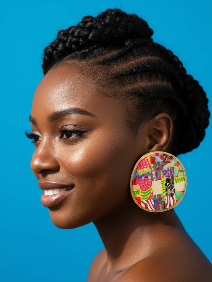 Patchwork Statement Earring for wholesale by AND-MADE by Hand