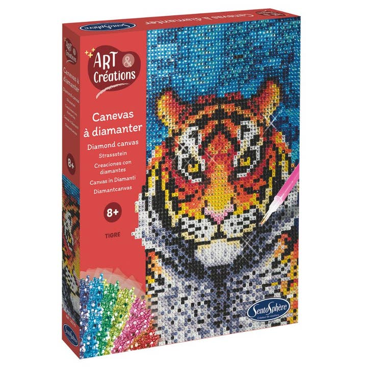 Sentosphère Diamond Art Craft Kit - Tiger for wholesale by Just Imagine Toys
