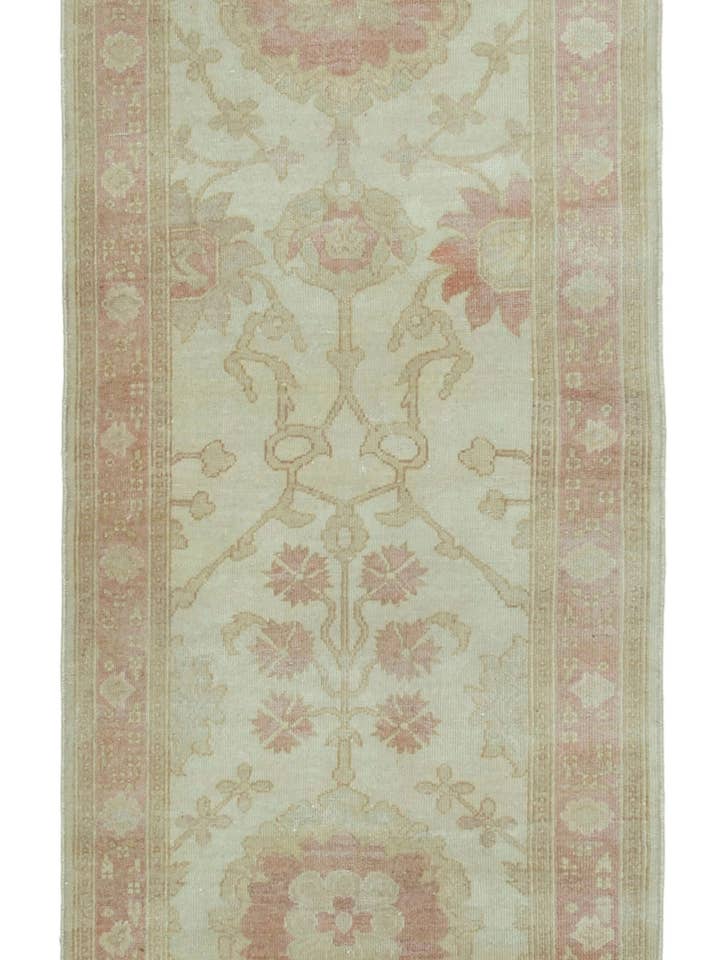 3x14 Beige Oushak Loper Tapijt - 34415 voor wholesale door RUG N CARPET