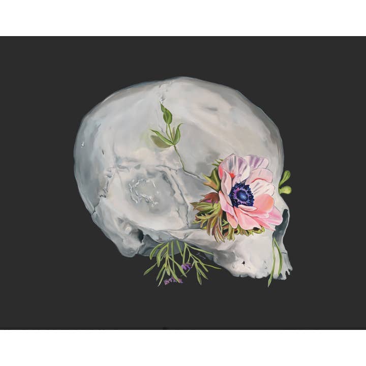 Trisha Thompson Adams - Wholesale Kunstprint - Floral Skull Flower Anatomy Art Print