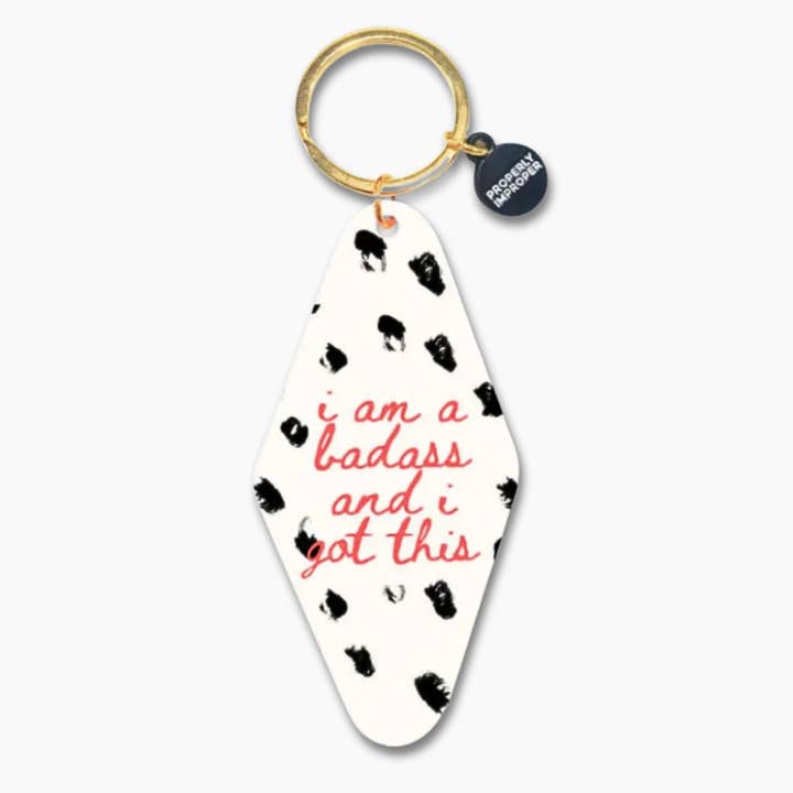 Printed Keychain I Am A Badass for wholesale by Properly Improper