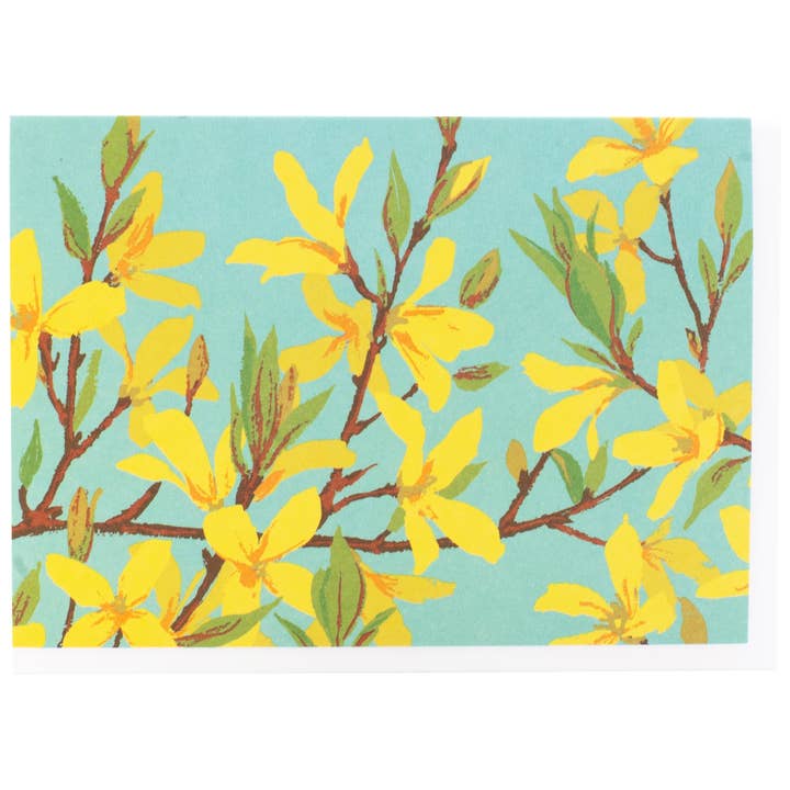 Forsythia Blossoms Note Card for wholesale by Smudge Ink